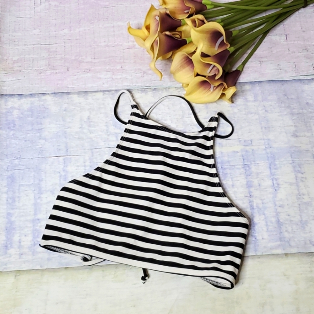 One Teaspoon Tank Style Striped Bikini Top - Picture 1 of 8